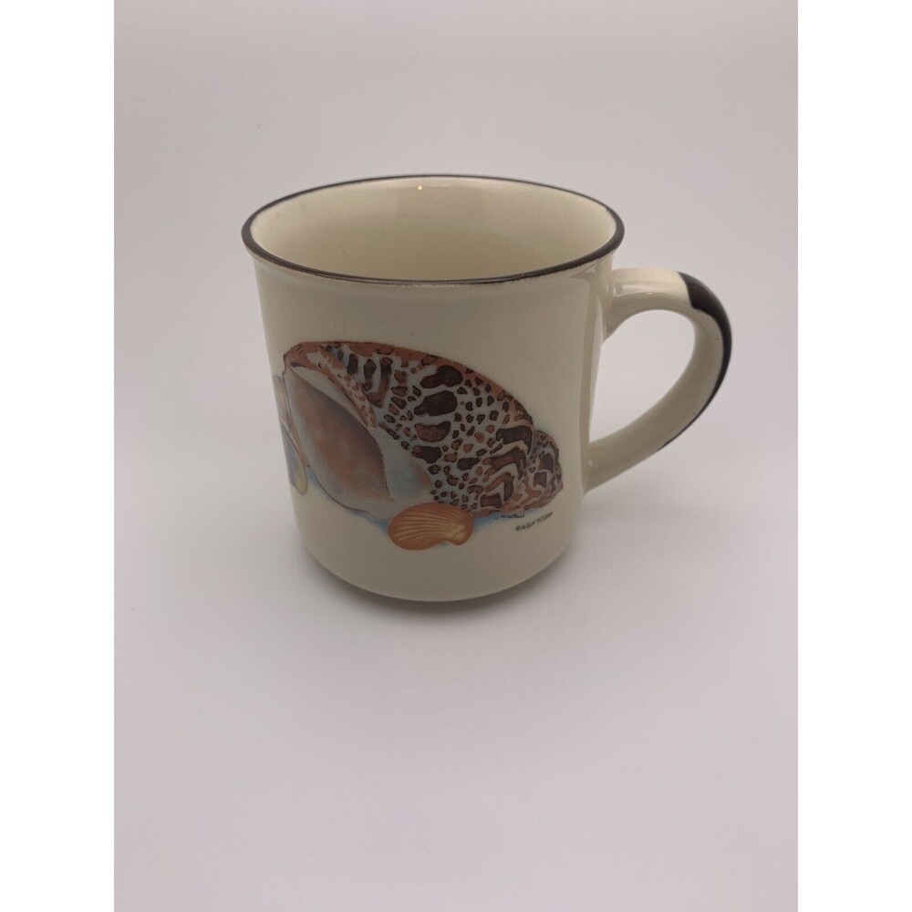 Agiftcorp Seashells Coffee Tea Mug Nautical 10 Ounce Vintage